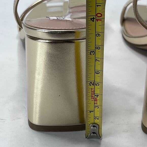 Steve Madden Luxe Block Heel Sandals Ankle Strap Square Toe Gold Women's 11M - Picture 10 of 11